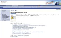 Screenshot der Homepage des DWD