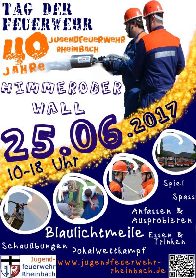 Flyer zum Jubiläum 40 Jahre Jugendfeuerwehr Rheinbach