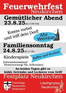 Plakat zum Feuerwehrfest in Neukirchen 2025