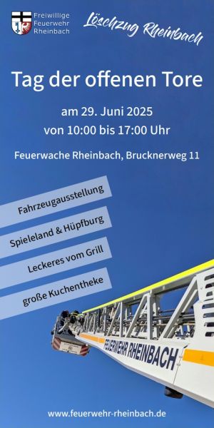 Plakat zum Tag der offenen Tore des Löschzug Rheinbach