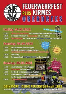 Plakat zum Feuerwehrfest in Oberdrees 2026